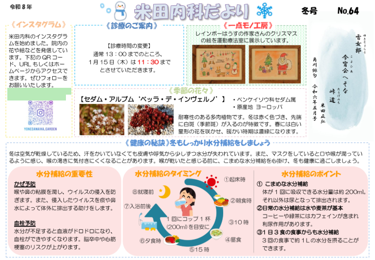 米田内科だよりNo.64を掲載しましたのアイキャッチ画像
